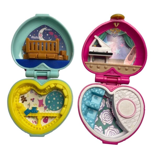 Mattel Polly Pocket x4 Mini Compacts Playset Mix Lot Of 30+ Accessories 2018-19 - Picture 4 of 7